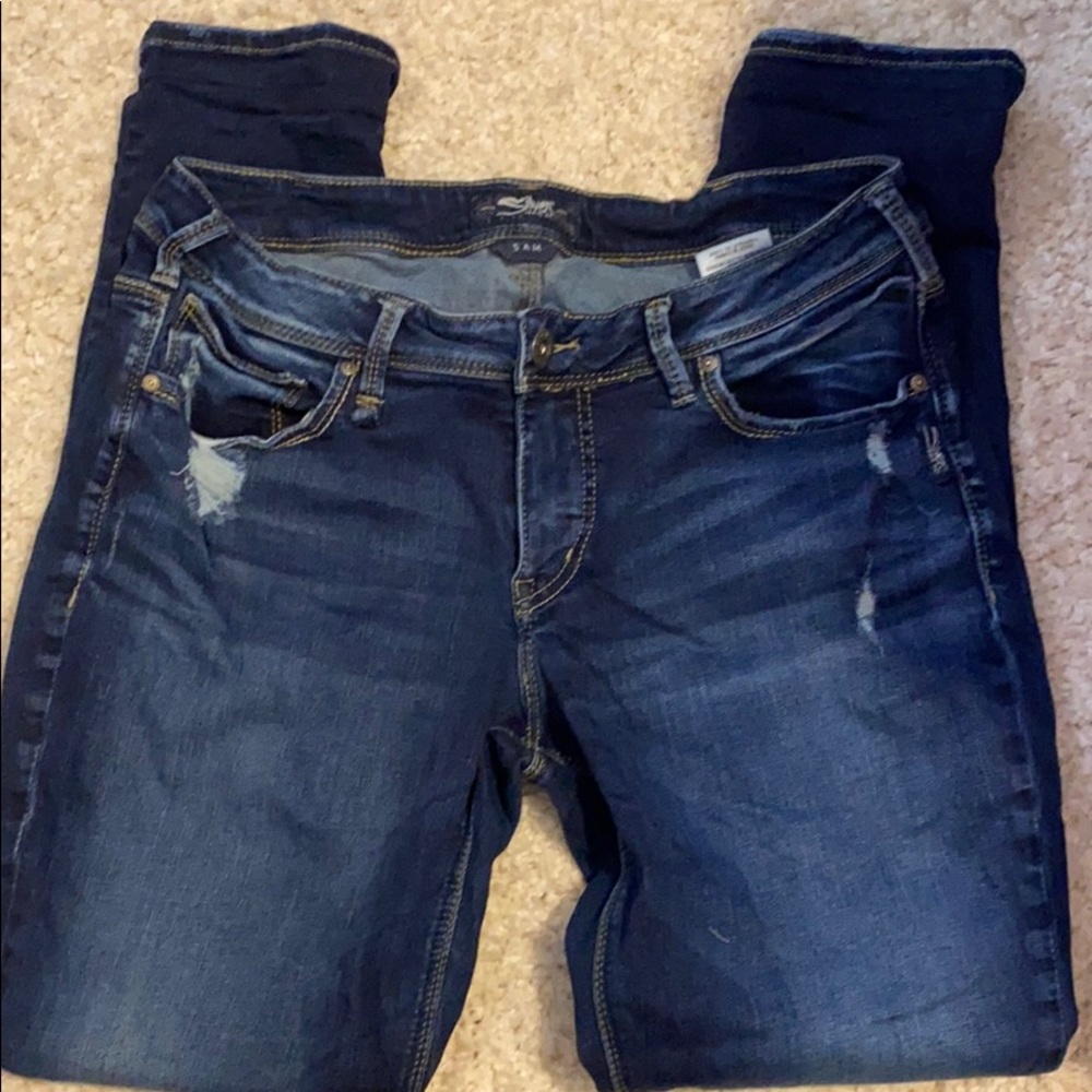 Silver Skinny Jeans